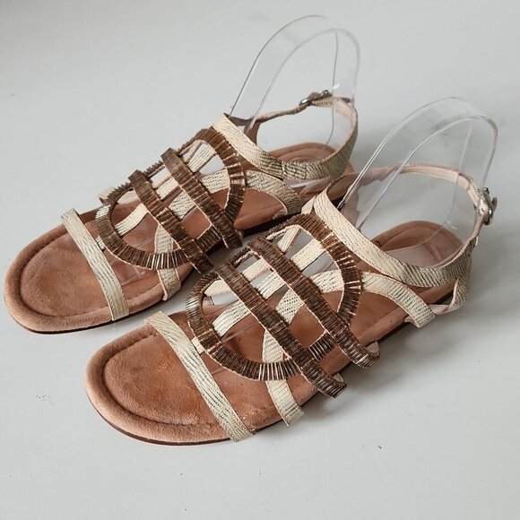 HOUSE OF HARLOW 1960 | Aggie Beaded Sandals Pink Cream Sz 37.5 - Picture 2 of 8